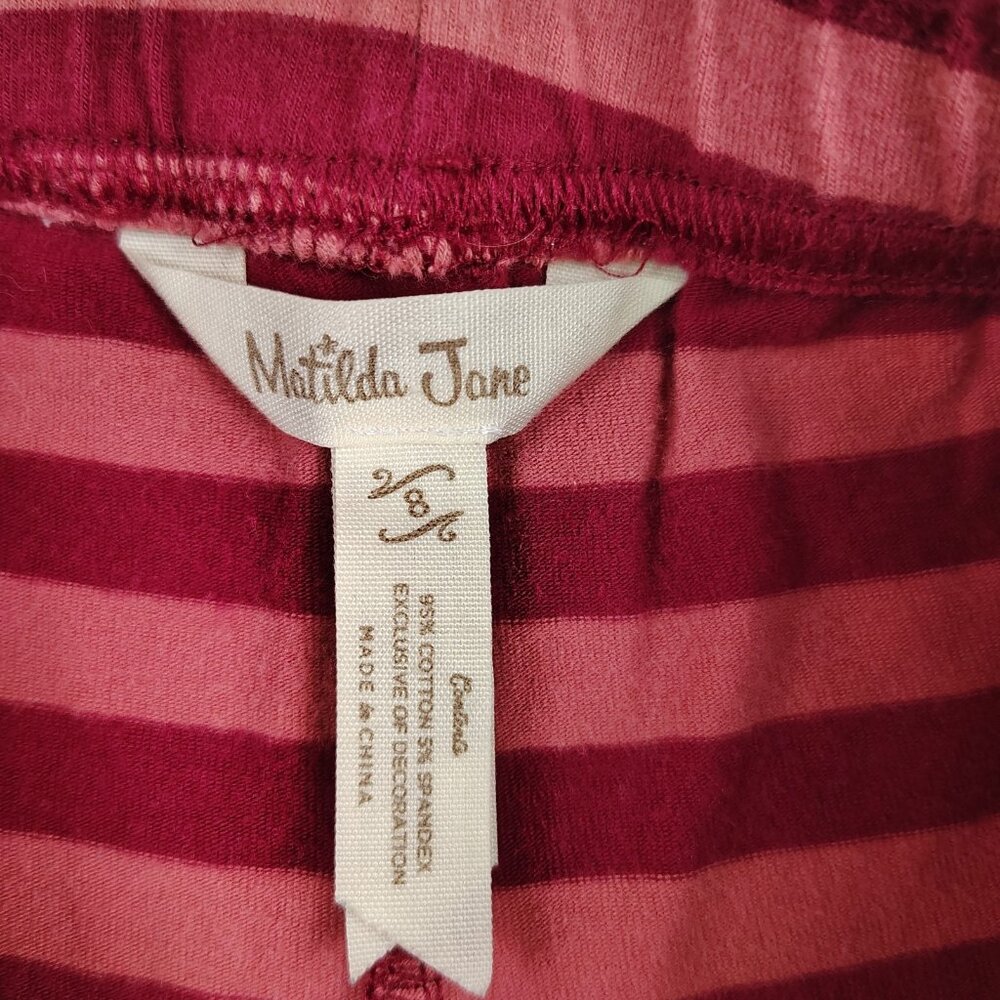Matilda Jane Girls Size 8 Pants Red Pink Striped Ruffled - Picture 4 of 7